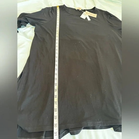 NWT philosophy Black Soft Flowy. High/Low hem. 3/4 Sleeve 2XL. Tunic - Picture 4 of 11